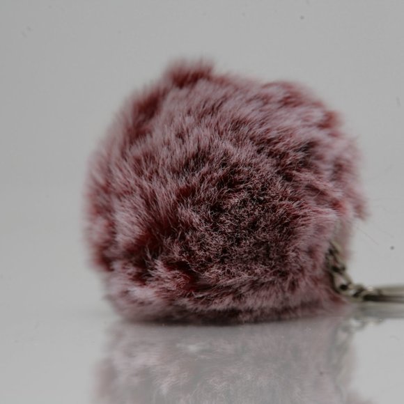 Fur Ball Keychain For Fall Winter Handbags, Backpack, Diaper Bag  Burgun… - Picture 3 of 5